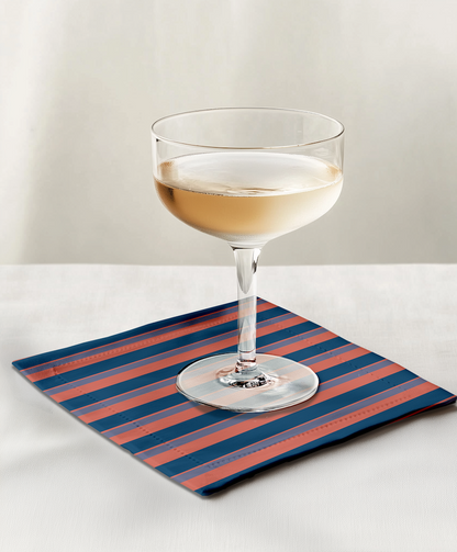 Candy Stripes Cocktail Napkin in Pink & Purple