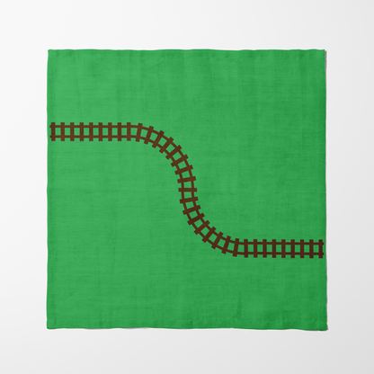 Train Tracks Napkin - Organic Cotton Voile