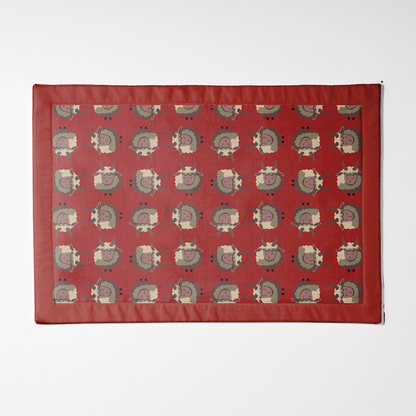 Krampus Placemat in Dark Red