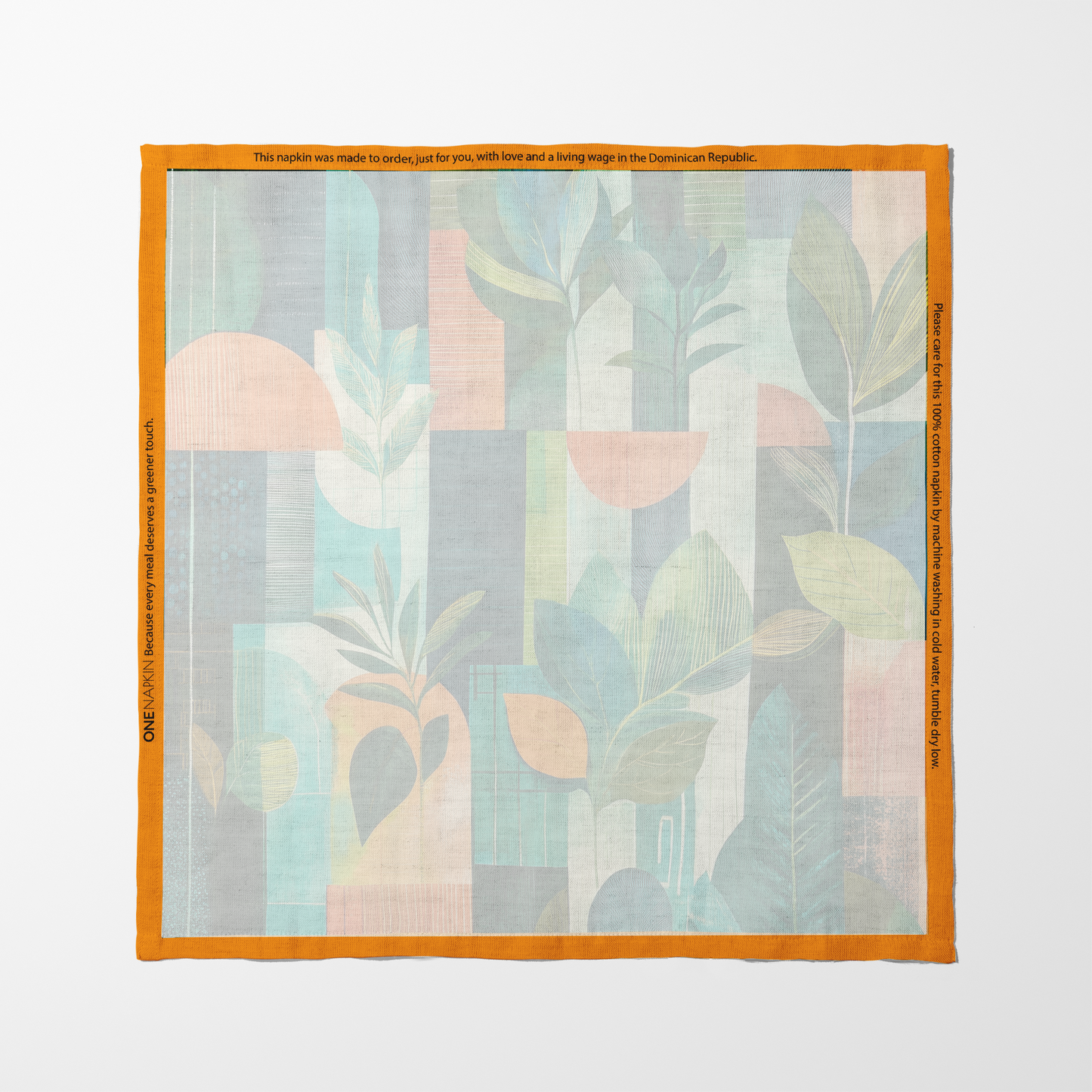 Green and Orange Plants Napkin