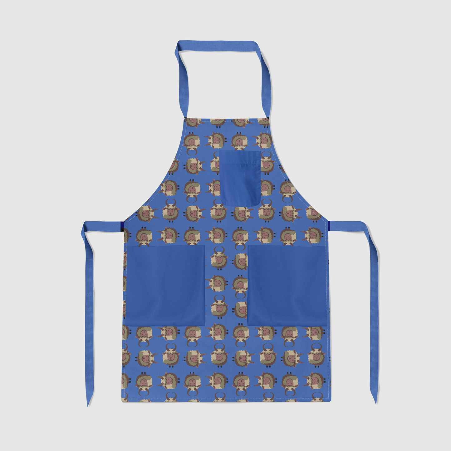 Krampus Full Chef Apron in Dark Blue