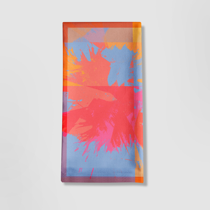 Flower Burst Tea Towel in Red in Mid-Weight Cotton Twill