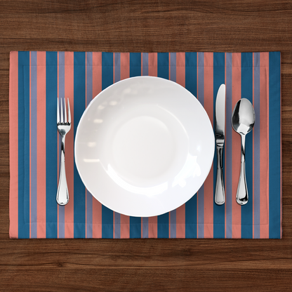 Candy Stripes Placemat in Pink & Purple in Lightweight Linen