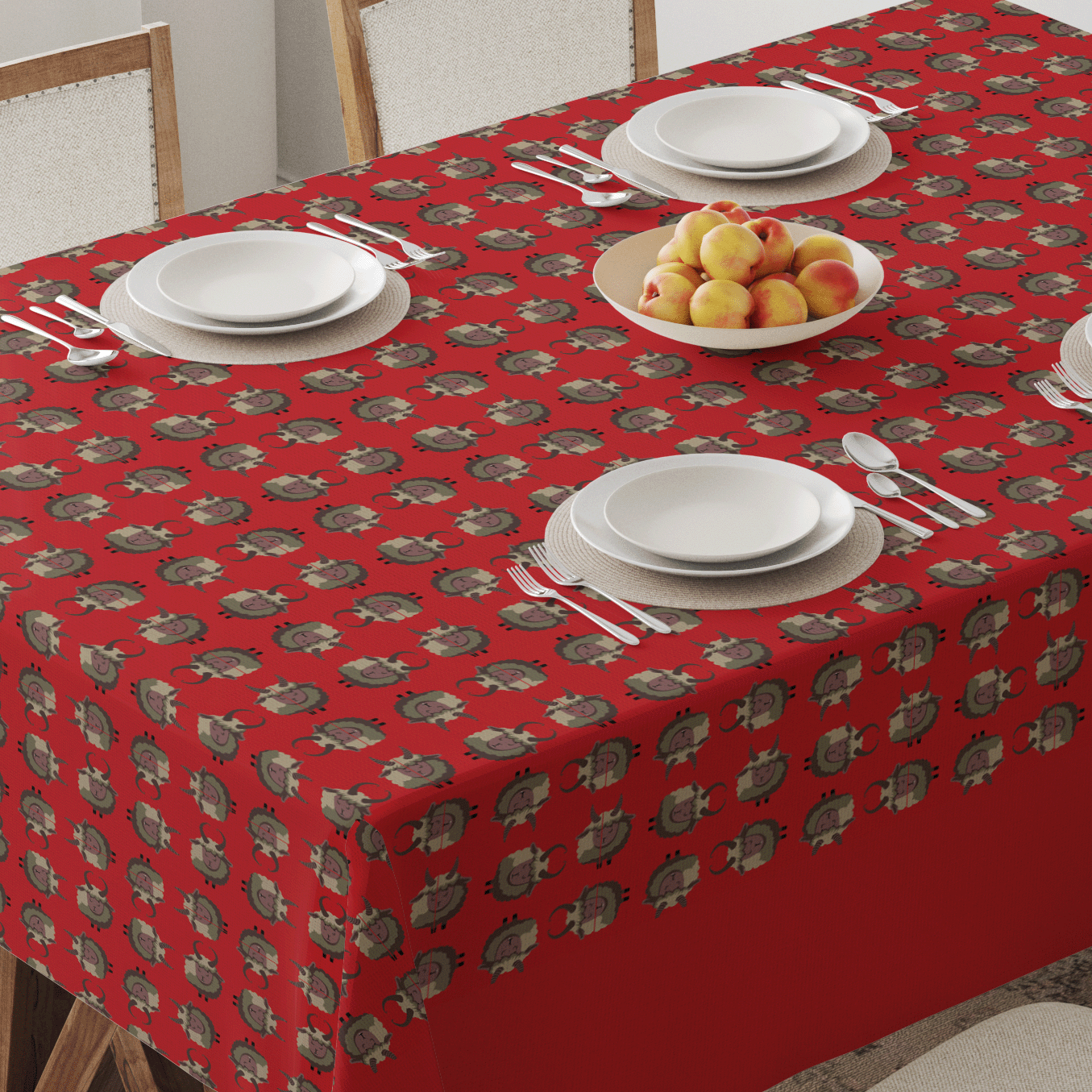 Krampus Tablecloth in Red