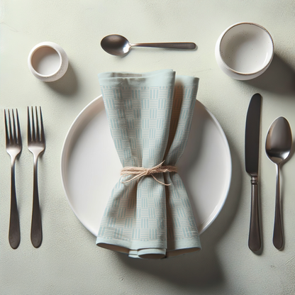 Checkered Stripes Napkin in Blue