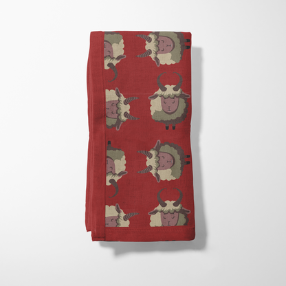 Krampus Napkin in Dark Red