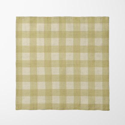 ONE Large Gingham Napkin - Moss in Lightweight Linen