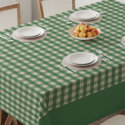 Mini Gingham Tablecloth in Kelly Green - Mid Cotton Twill