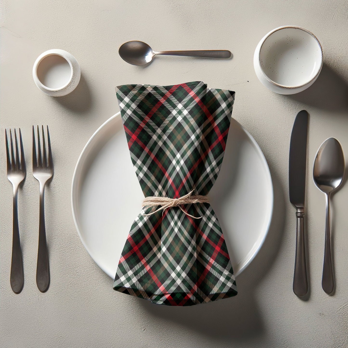 The Ceremony Plaid Napkin in Lightweight Linen