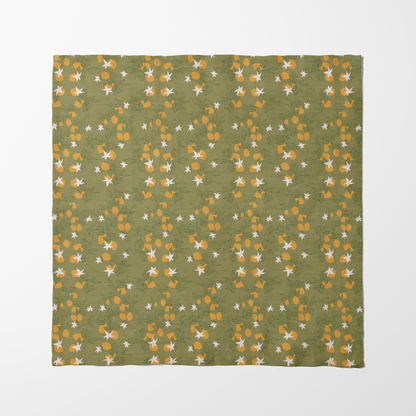 Lemon Flower Napkin in Light Green