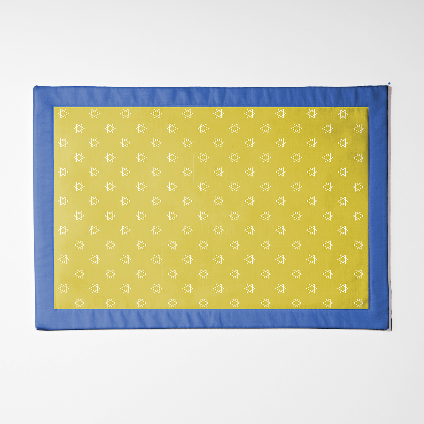 Star of David Placemat in Yellow with Dark Blue Border