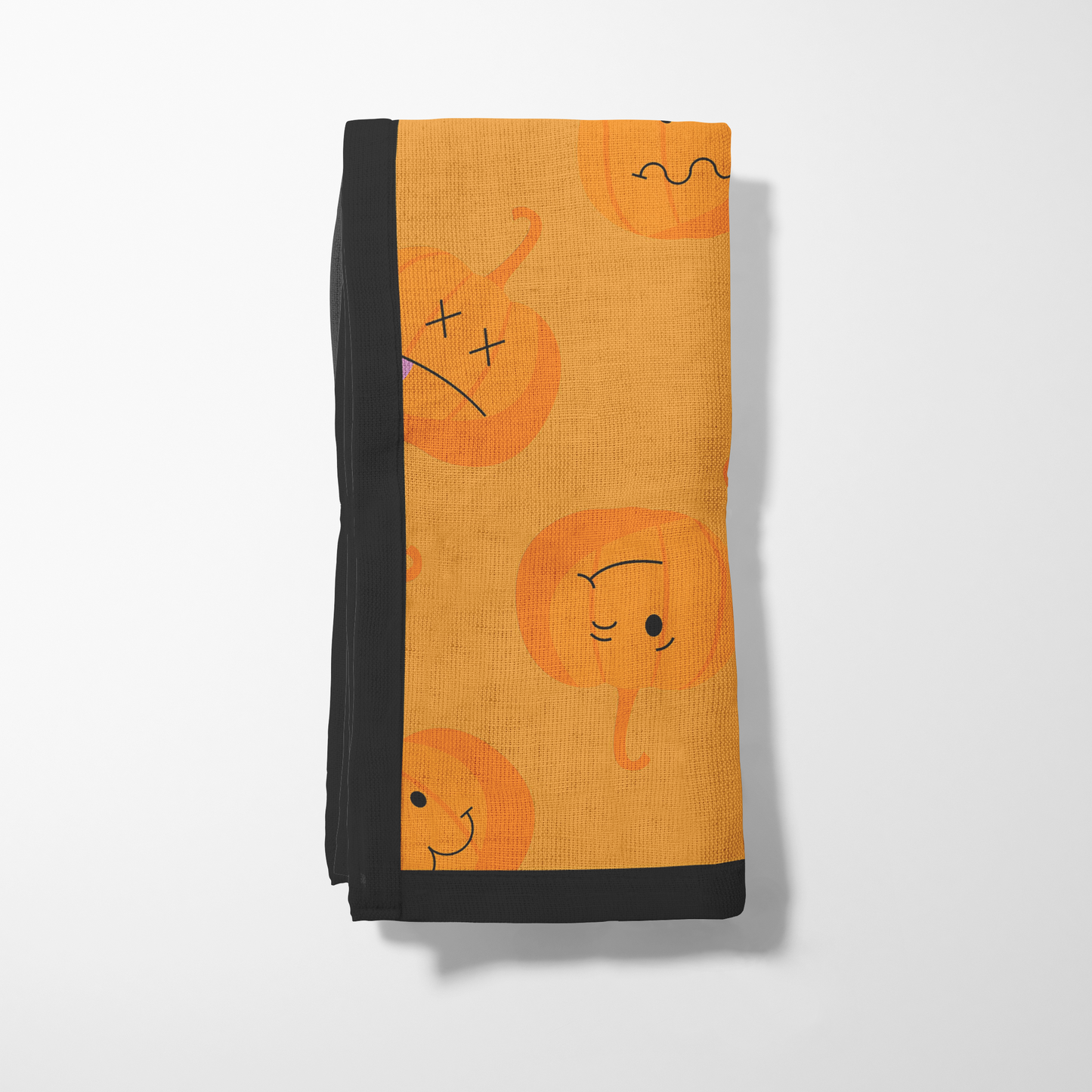 Jack O' Lanterns in Squash Napkin in Organic Cotton Voile