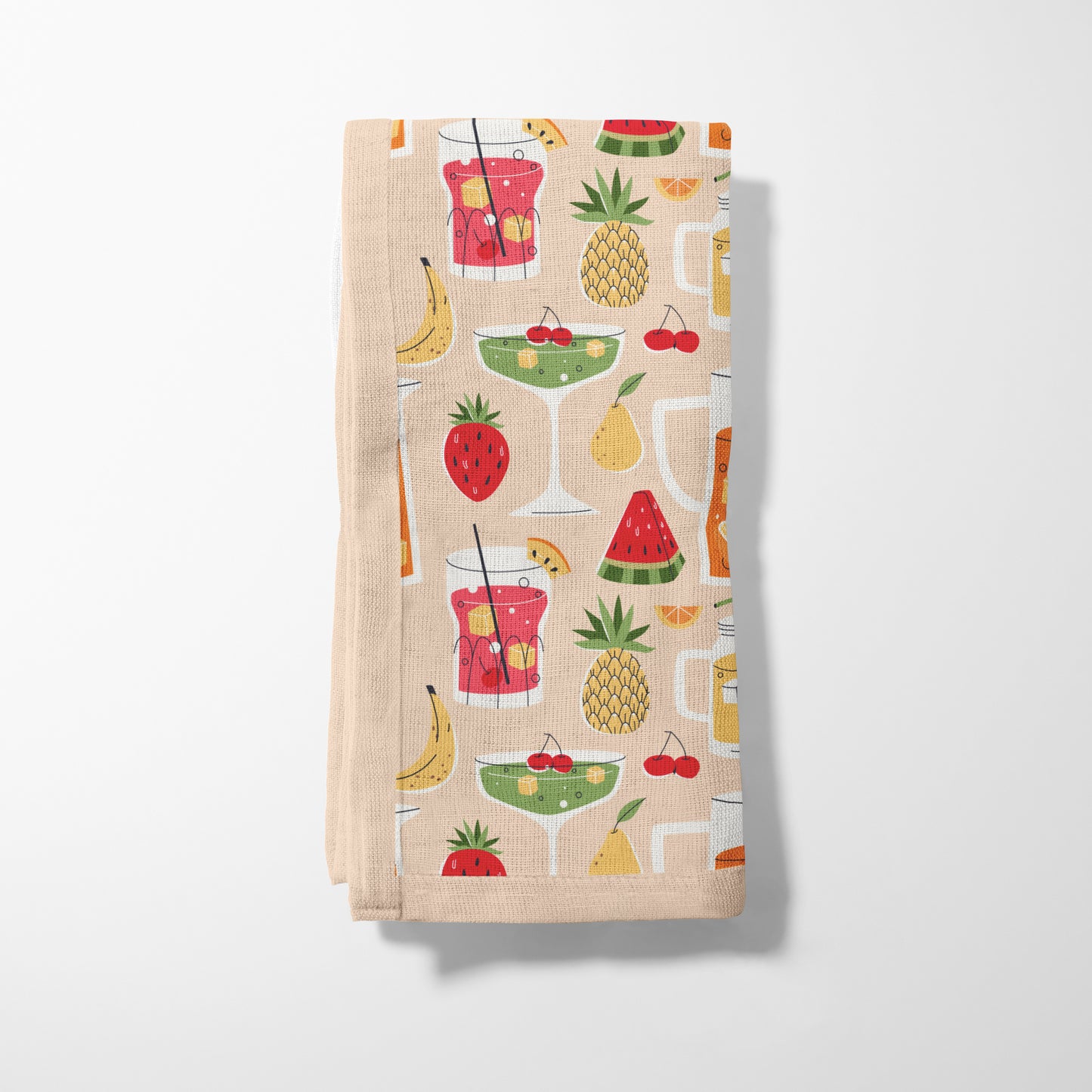 Summer Drinks Napkin in Tan