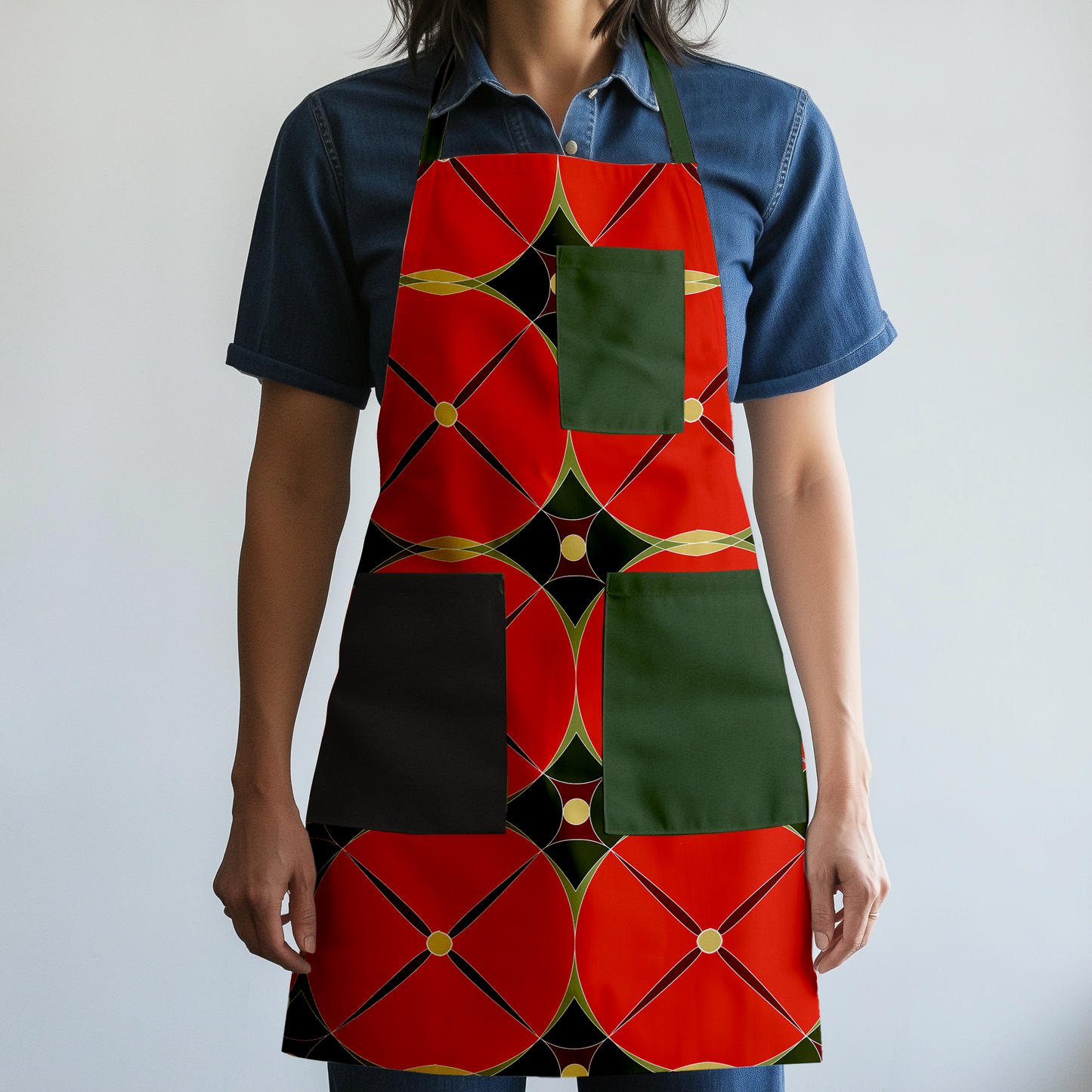 Holiday Abstract Full Chef Apron in Full Color