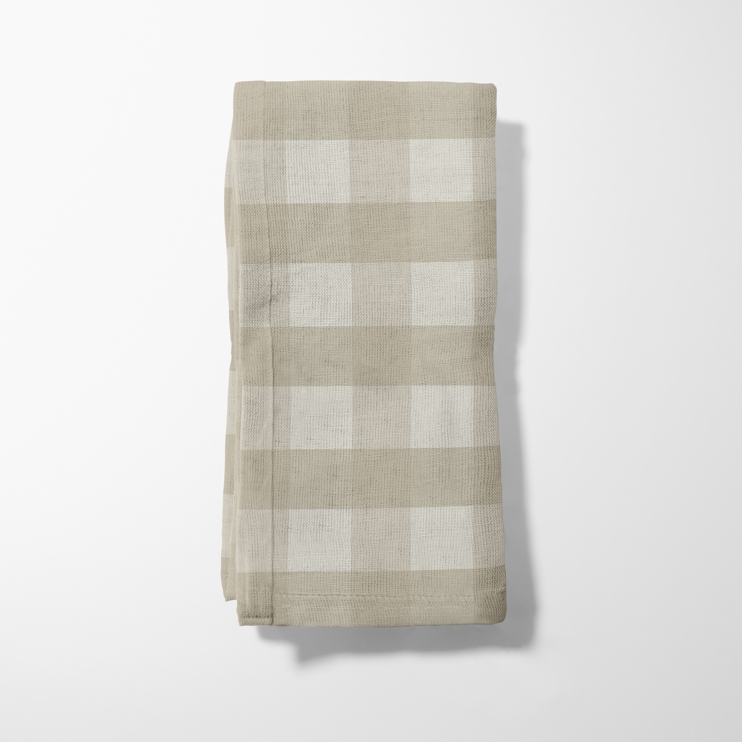 ONE Small Gingham Napkin - Pebble in Organic Cotton Voile