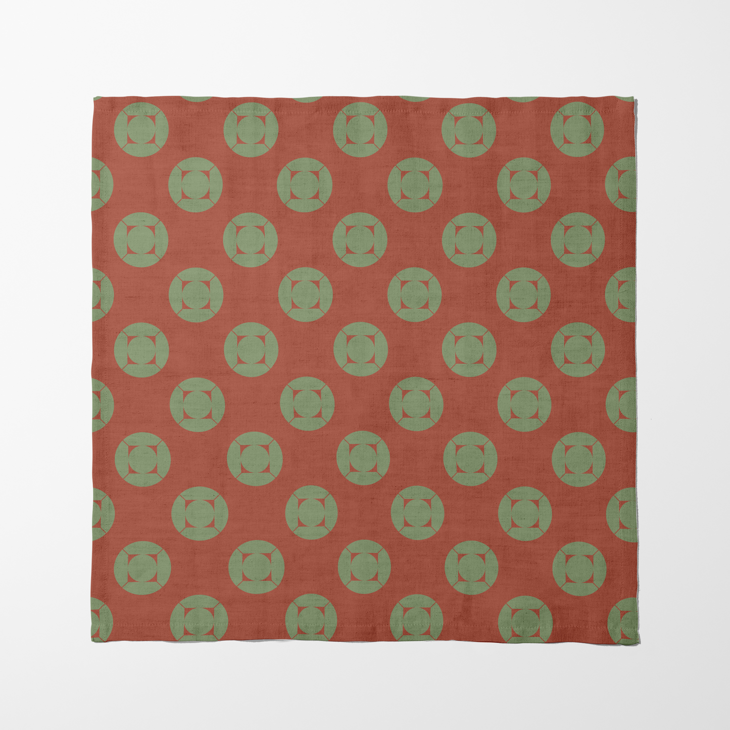 My Home is yours - Green Orange in Lightweight Linen