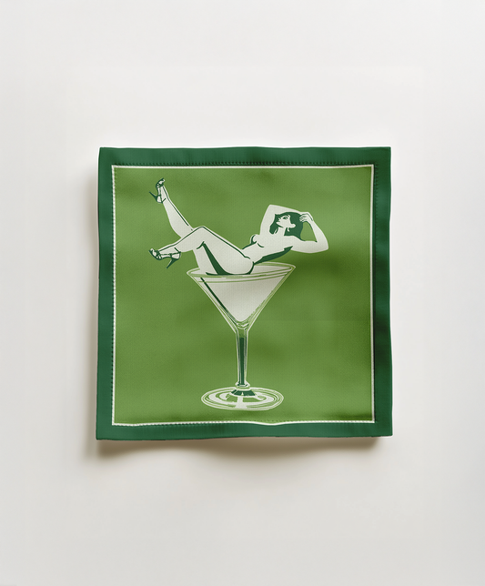 Cheers Darling Cocktail Napkin in Mojito in Lightweight Linen