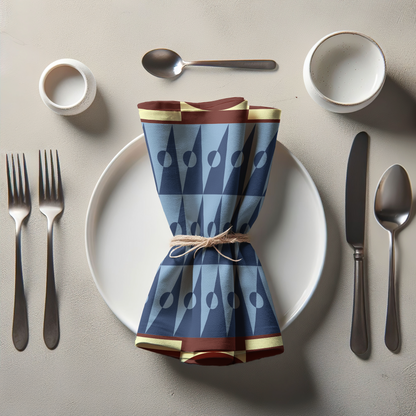 Royal Backgammon Napkin in Lightweight Linen