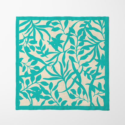 Figi Floral Napkin in Blue in Organic Cotton Voile