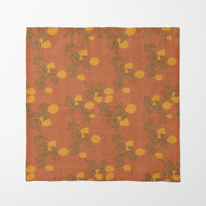 Lemon Fruit Napkin in Orange