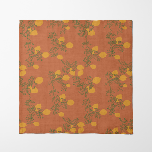 Lemon Fruit Napkin in Orange