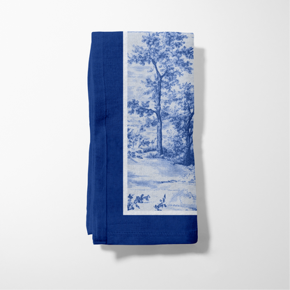 Deer Toile Napkin in China Blue