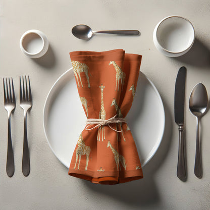Napkin - Giraffes in rust