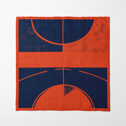 Orange and Navy Blue Napkin