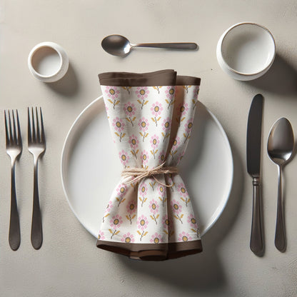Cross-Stitch Flower Napkin