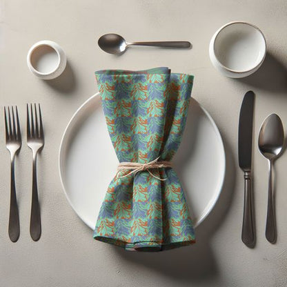 Drops Napkin in Aqua in Lightweight Linen