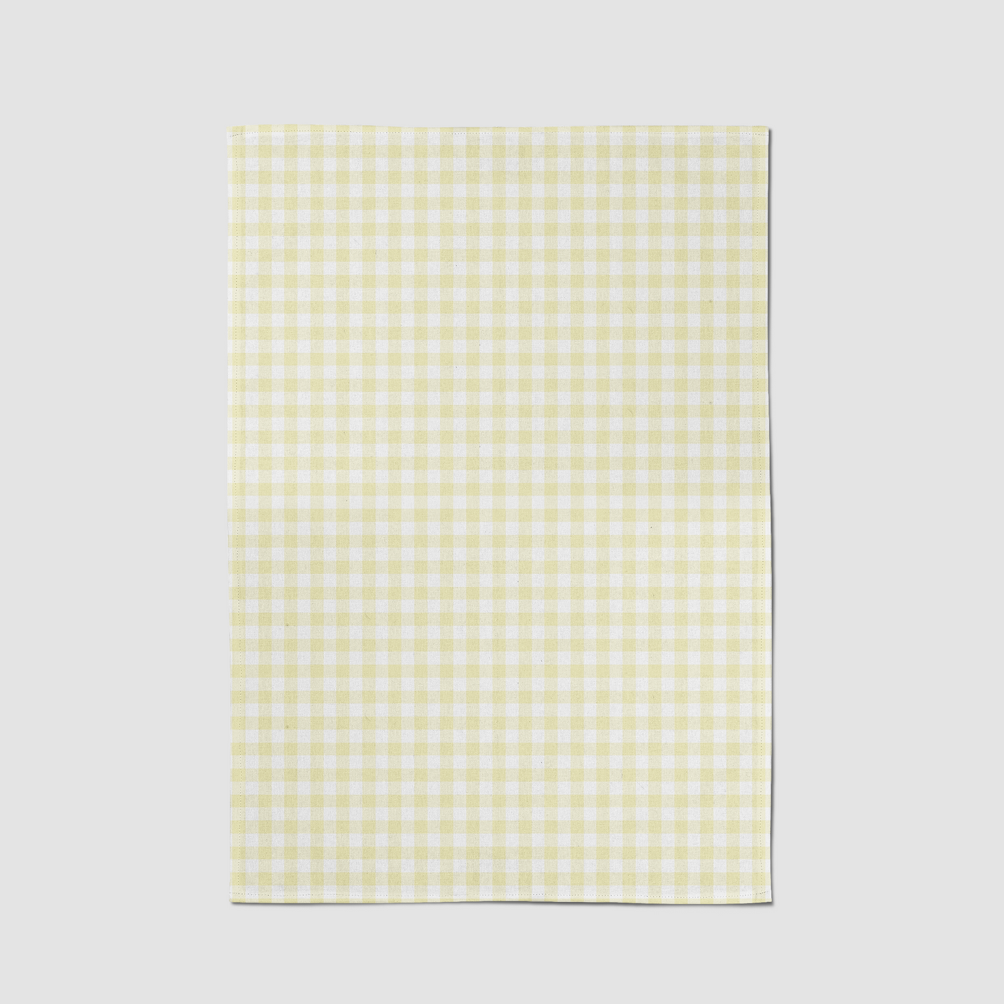 ONE Mini Gingham Tea Towel in Pastel Yellow - Mid Cotton Twill