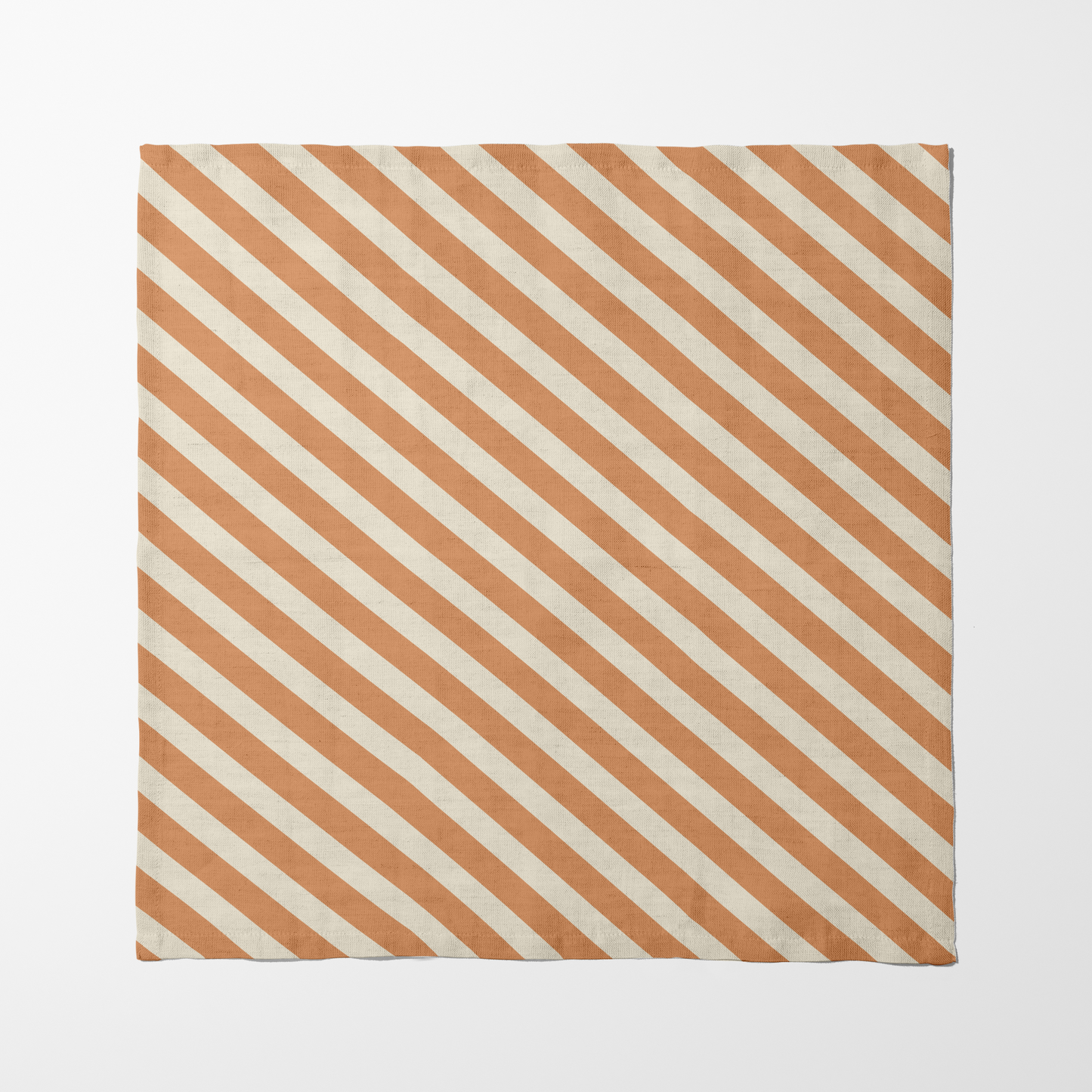 ONE Diagonal Stripe Napkin - Burnt Butter in Organic Cotton Voile