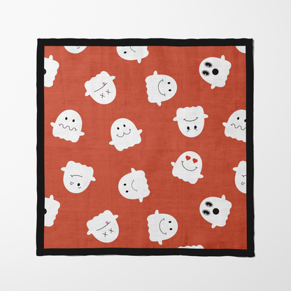 Friendly Ghosts in Spice Napkin in Organic Cotton Voile