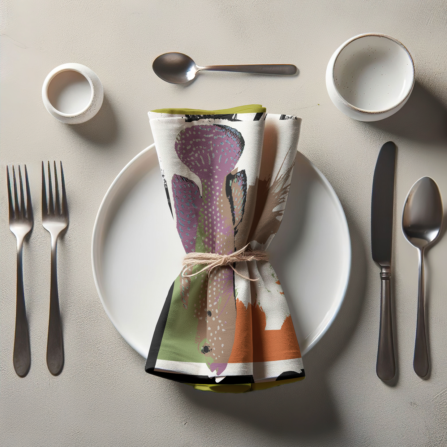 Fish with Orange Shape Napkin in Lightweight Linen