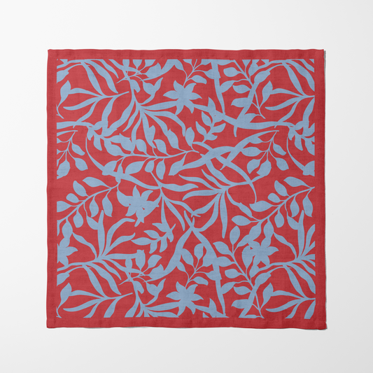 Figi Floral Napkin in Cool Pool Poppy Napkin in Lightweight Linen
