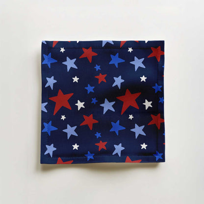 Star Spangled Banner Cocktail Napkin in Organic Cotton Voile