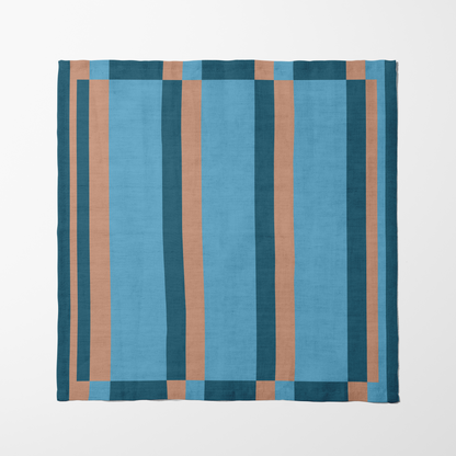 Candy Stripes Blue Napkin in Lightweight Linen