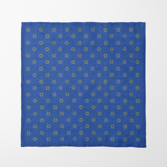 Star of David Napkin in Dark Blue and Yellow