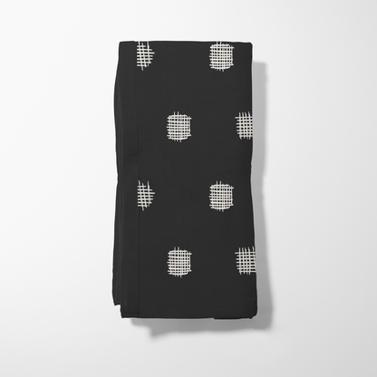 Black and White Cross Stitch Napkin