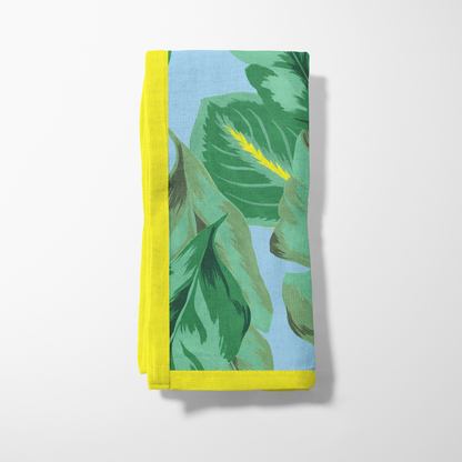 Sky Painted Palms Napkin in Lightweight Linen