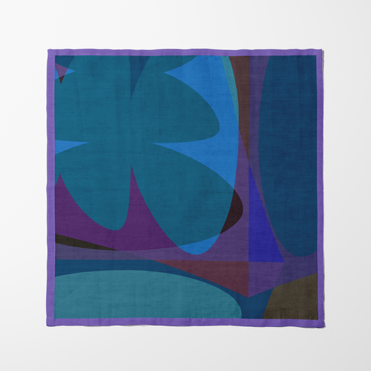 Big Shapes Napkin in Blue in Linen