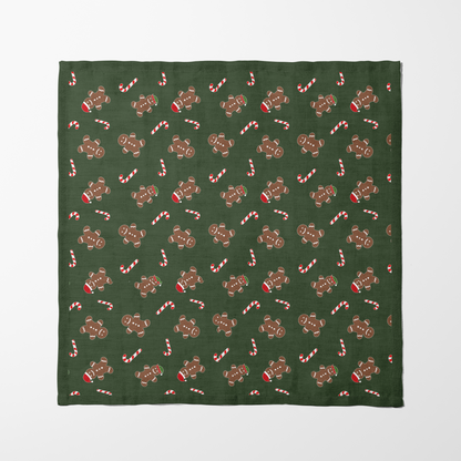 Gingerbread Dudes Napkin in Dark Green