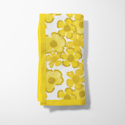 Canary Floral Napkin in Organic Cotton Voile