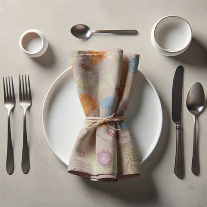 Botanical Medley in Light Purple Napkin