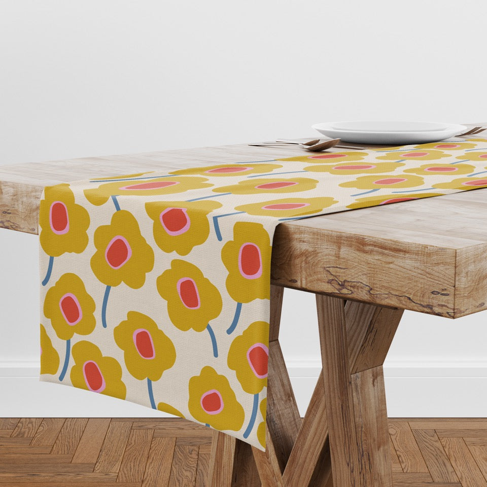 Yellow Mod Flowers Runner