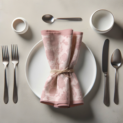 Dusty Rose Legacy Lace Napkin in Soft-Structured Linen