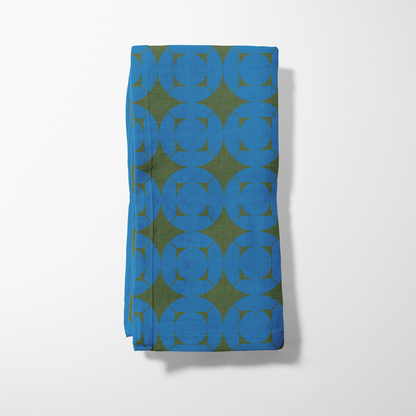 Picnic in the woods Napkin - Blue Green in Organic Cotton Voile