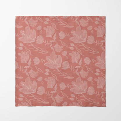 Summer Flowers Napkin in Coral