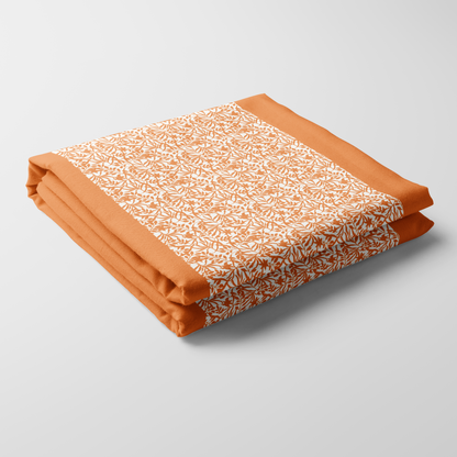 Figi Floral Tablecloth in Orange - Linen
