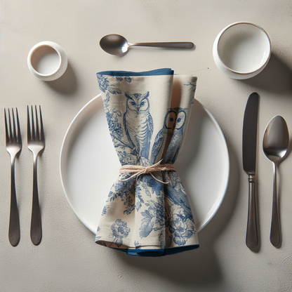 Woodland Wisdom Napkin in Classic Navy